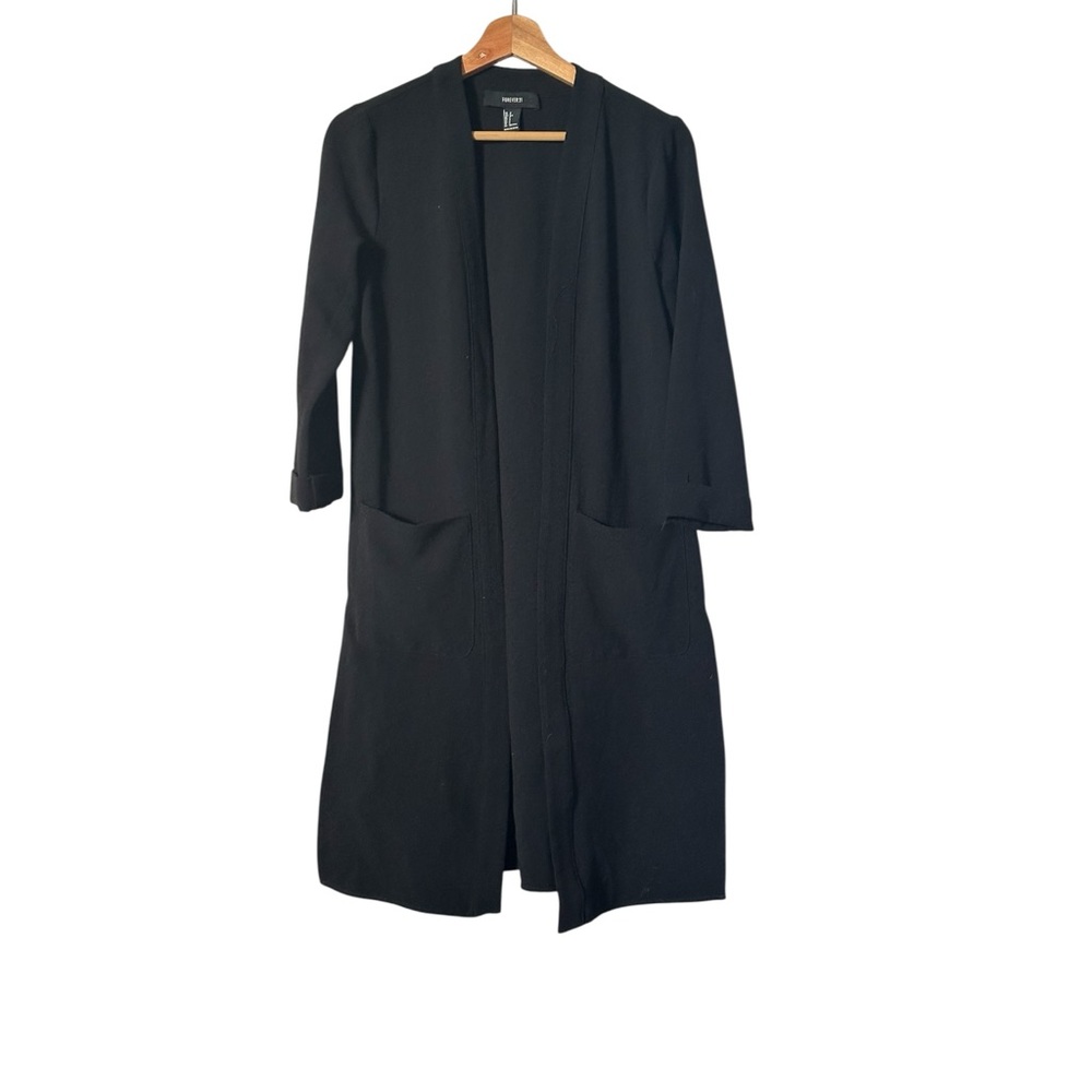 Forever 21 Elegant Black Longline Blazer